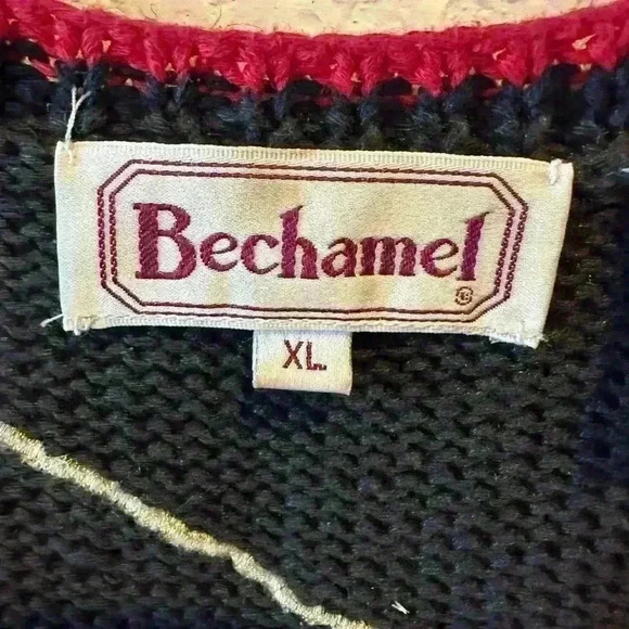 VTG Bechamel XL Christmas Sweater Vest Knit Holiday Grannycore Ugly Christmas - Picture 3 of 9